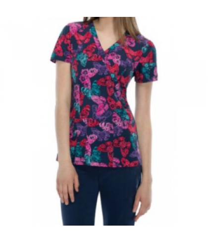 Dickies Xtreme Stretch With Flying Colors crossover scrub top - With Flying Colors - XS