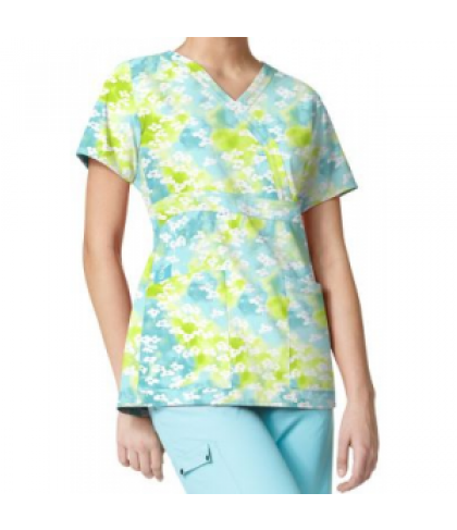 WonderWink Easy Fit Paradise Pond print scrub top - Paradise Pond - XS