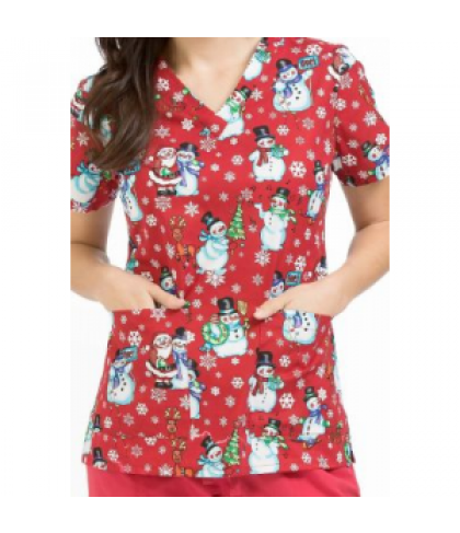 Peaches Anna Chilled Friends print scrub top - Chilled Friends - XS