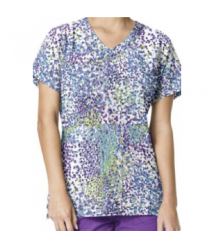 Carhartt CROSS-FLEX Cobblestone Violet print scrub top - Cobblestone Violet - XS