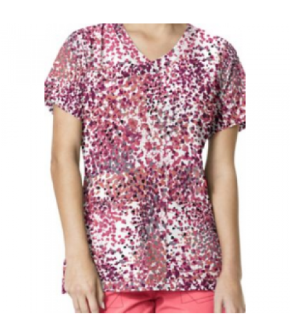 Carhartt CROSS-FLEX Cobblestone Wine print scrub top - Cobblestone Wine - S