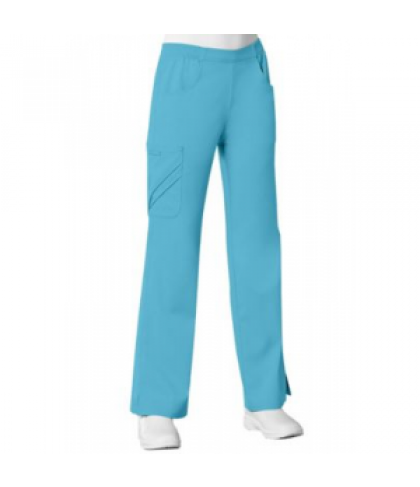 Cherokee Luxe mid rise pull on cargo scrub pants - Blue Wave - XS