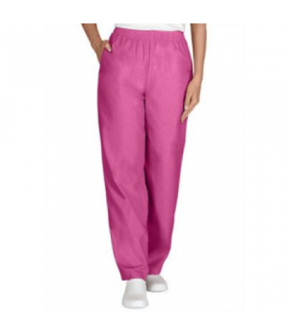 Fundamentals elastic waist two-pocket scrub pant - Pink - XS