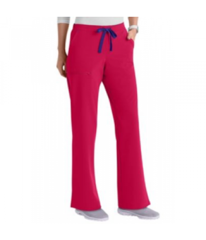 Jockey zipper pocket drawstring scrub pant - Berry - 4X