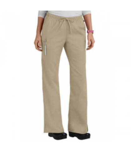 Cherokee Workwear drawstring flare-leg scrub pant - Dark Khaki - M