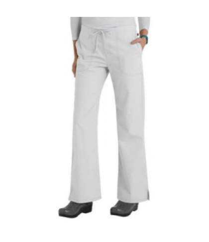 Code Happy basic drawstring scrub pant with Certainty - White - L