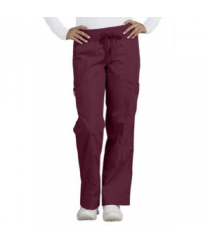 Med Couture The Original Comfort knit waist cargo scrub pant - Wine - 3X
