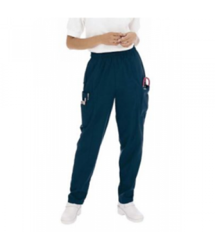 Landau 3-pocket ladies cargo scrub pant - Caribbean blue - XS