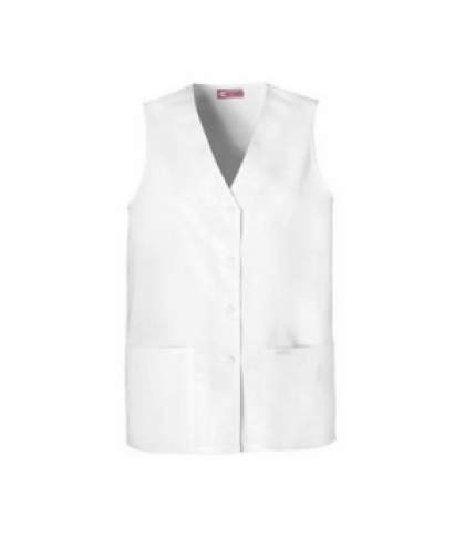 Cherokee button down scrub vest - White - S