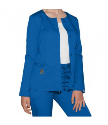 HeartSoul button front scrub jacket with Certainty - Royal - S
