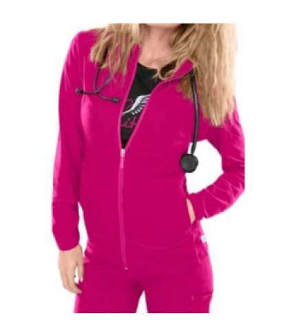 Smitten Rebel zip warm-up scrub jacket - Jazzberry - 2X