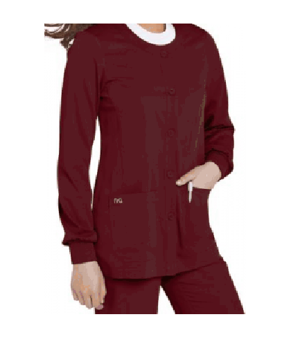 NrG by Barco round neck scrub jacket - Cayenne - 3X