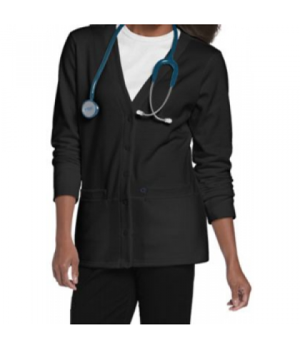 Landau Work Flow v-neck warm up scrub jacket - Black - M