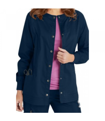 Beyond Scrubs Erin snap front scrub jacket - Navy - XL