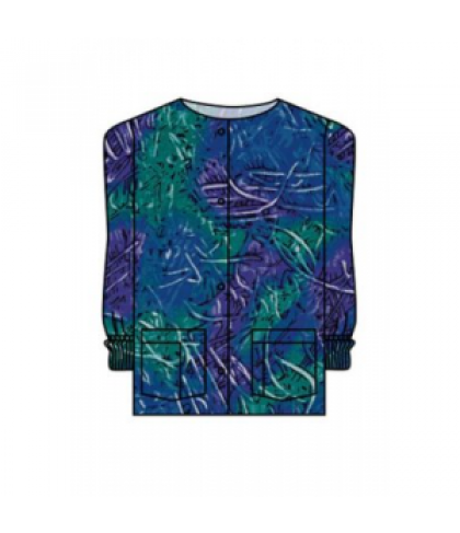 Landau Finger Paint print scrub jacket - Finger Paint - M