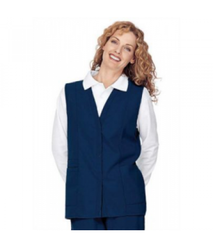 Landau double pocket scrub vest - Navy - S