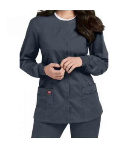 Dickies EDS Signature snap front scrub jacket - Pewter - L