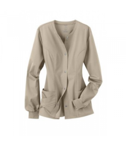 Cherokee Luxe Collection stretch scrub jacket - Khaki - L