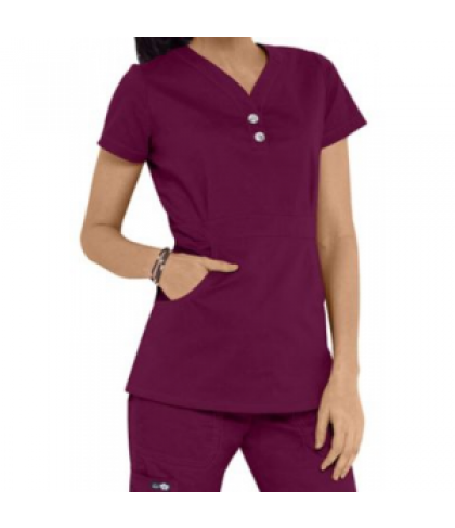 Koi Justine button trim scrub top - Amethyst - 3X