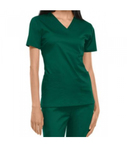 Cherokee Luxe womens v-neck scrub top - Hunter - S