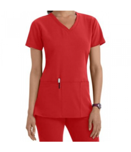 Greys Anatomy Signature 3 pocket v-neck scrub top - Poppy - XL