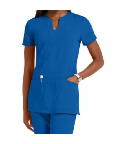 Greys Anatomy Signature 2-pocket y-neck scrub top - Royal - M