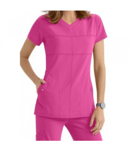 Greys Anatomy Signature 2-pocket v-neck scrub top - Vivid - 5X