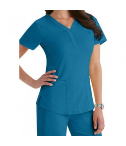 Healing Hands Purple Label Jane v-neck scrub top - Seaport - 3X