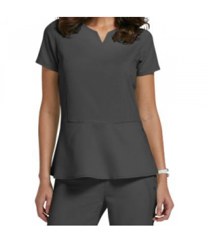 Healing Hands Purple Label Julie notch neck scrub top - Pewter - XS