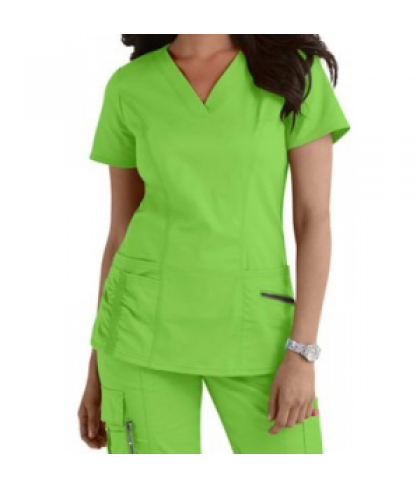 Beyond Scrubs Ellie v-neck scrub top - Lime - 3X