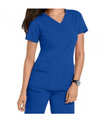 Jockey v-neck zipper pocket scrub top - Galaxy blue - XL