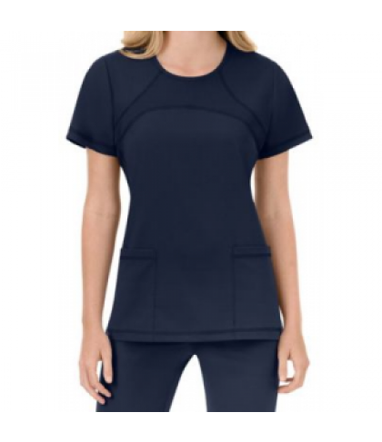 Jockey athletic inspired mesh trim scrub top - New Navy - XL