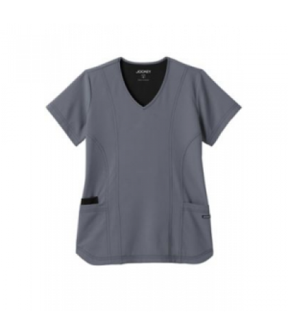 Jockey athletic contrast piping scrub top - Pewter - XS