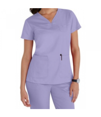 Greys Anatomy 3-pocket empire v-neck scrub top - Lilac - 4X