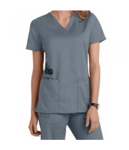 Cherokee Workwear Flex v-neck scrub top with Certainty - Grey - XXS