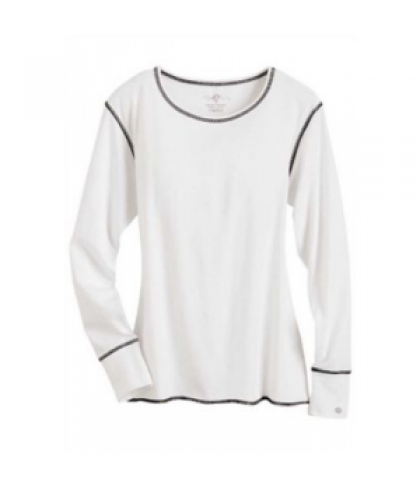 Life Is Peachy long sleeve contrast stitch tee - White/black - XS