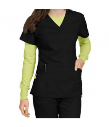 ViVi by Med Couture Ivy v-neck scrub top - Black - S