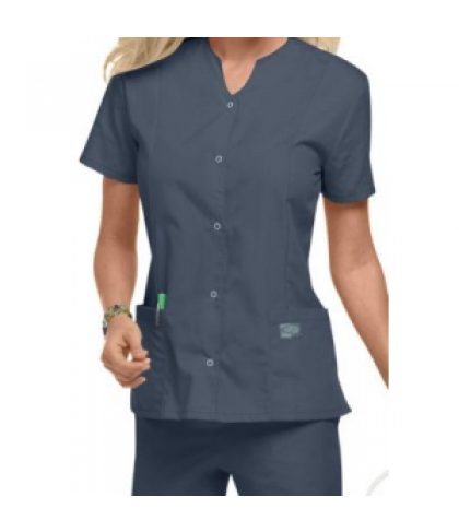 ScrubZone snap front scrub top - Graphite - XL