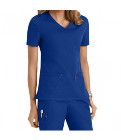 ScrubZone Red womens v-neck scrub top - Royal - L