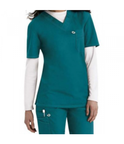 ScrubZone Red unisex scrub top - Teal - S