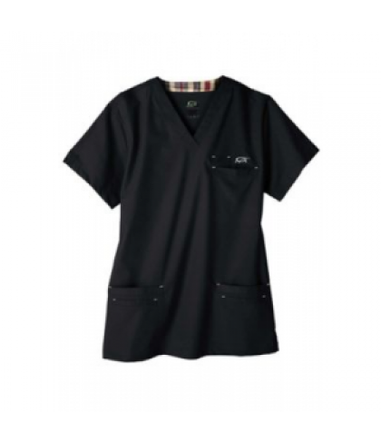 IguanaMed Mens Icon v-neck scrub top - Eclipse black/titanium - XS