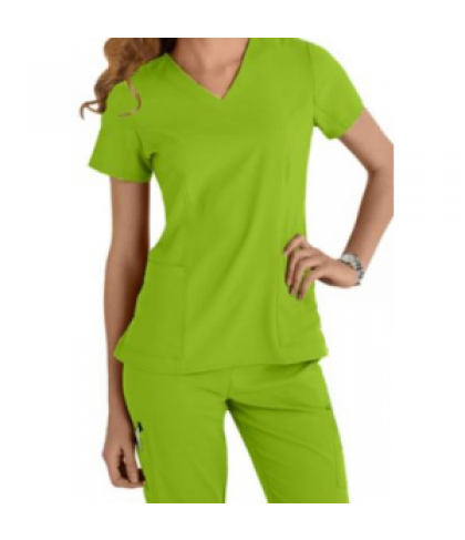 White Cross Oasis Stretch v-neck scrub top - Pistachio - XS