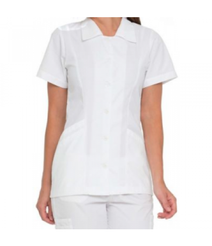 Landau student scrub tunic - White - L