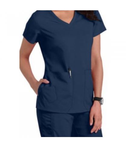 KD110 Camy hidden pocket scrub top - Indigo - L