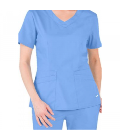 Landau Signature vneck scrub top - Ceil - 3X