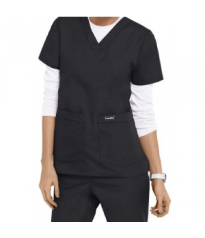 Landau v-neck medical scrub top - Graphite - L