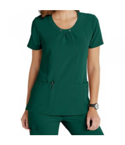 Dickies Xtreme Stretch scoop neck scrub top - Hunter - XXS