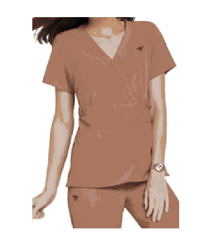 Med Couture Gold Milan crossover v-neck scrub top - Jewel/Raspberry - 3X