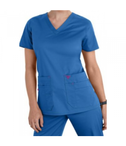 Med Couture Flex-It Knit Insert scrub top - Blueberry/Sangria - XS