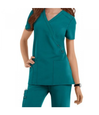 Dickies Xtreme Stretch crossover scrub top - Teal - XXS